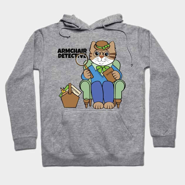 Armchair Detective Woman Cat Hoodie by Sue Cervenka